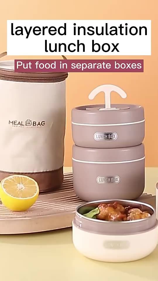 304 Stainless Steel Insulated Keep Warm Thermal Bento Lunchbox Food