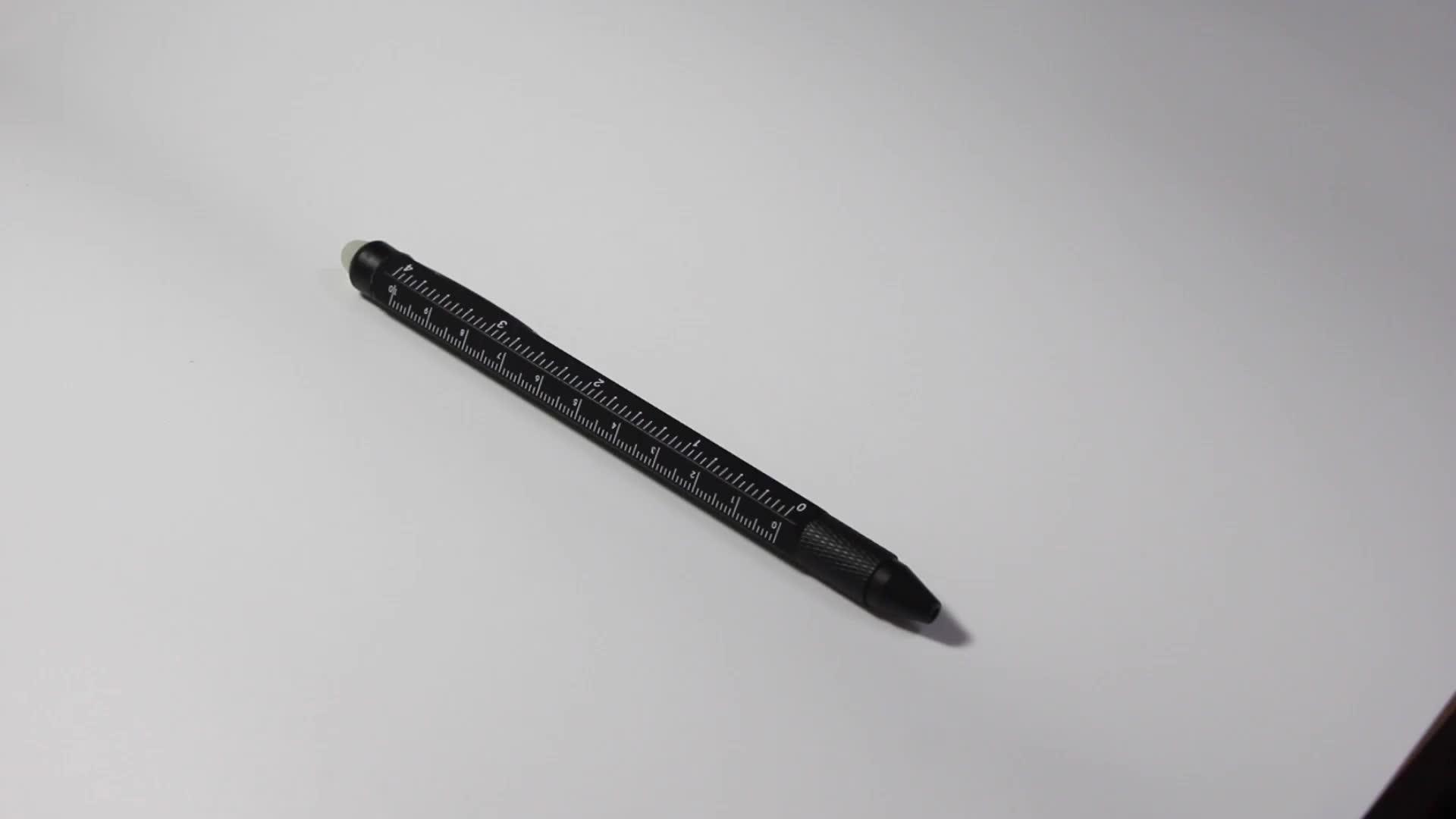 promotional gift Erasable pen Metal tool pen with stylus ballpen ruler