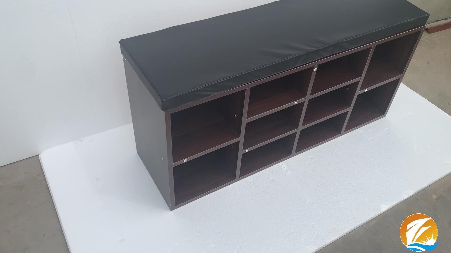 Wooden Entryway Cube Shoe Rack Storage Bench Shoes Storage Wood