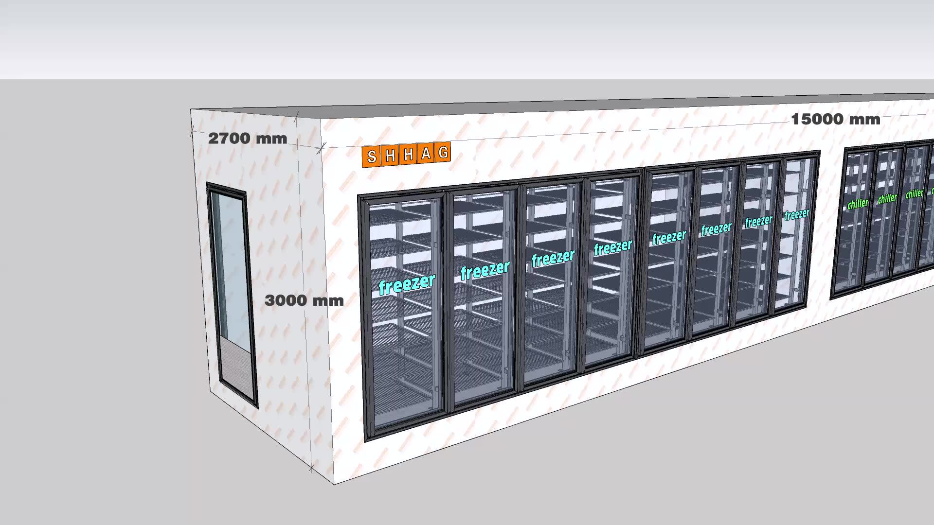 Supermarket Convenience Store Grocery Store Freezer Aluminum Frame