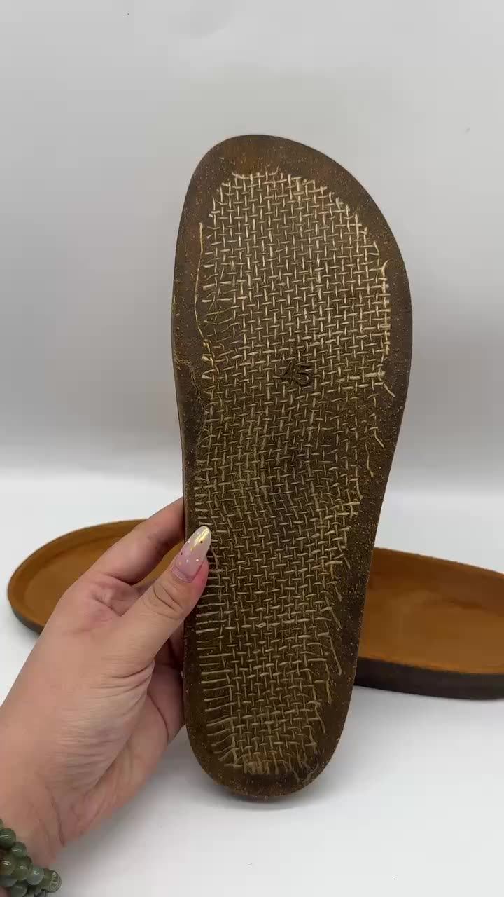 Factory Make Price Cork Sole With Cloths Enviroment Friendly Recyclable  Sandal Slipper Rubber Soles TPR PVC Cork Sole