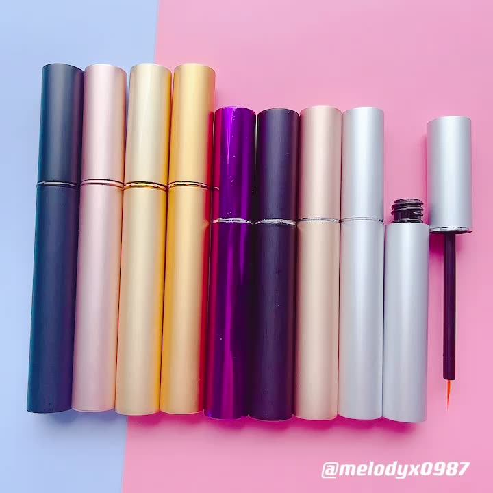 Stock Makeup Rose Gold Aluminum Eyelash Serum Bottle Eyeliner Container