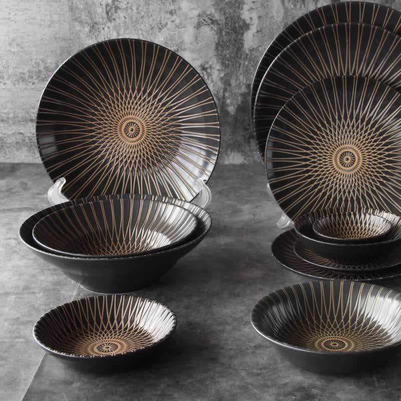 Unique Line Ceramic Plate Exquisite Design Italian Style Ceramic