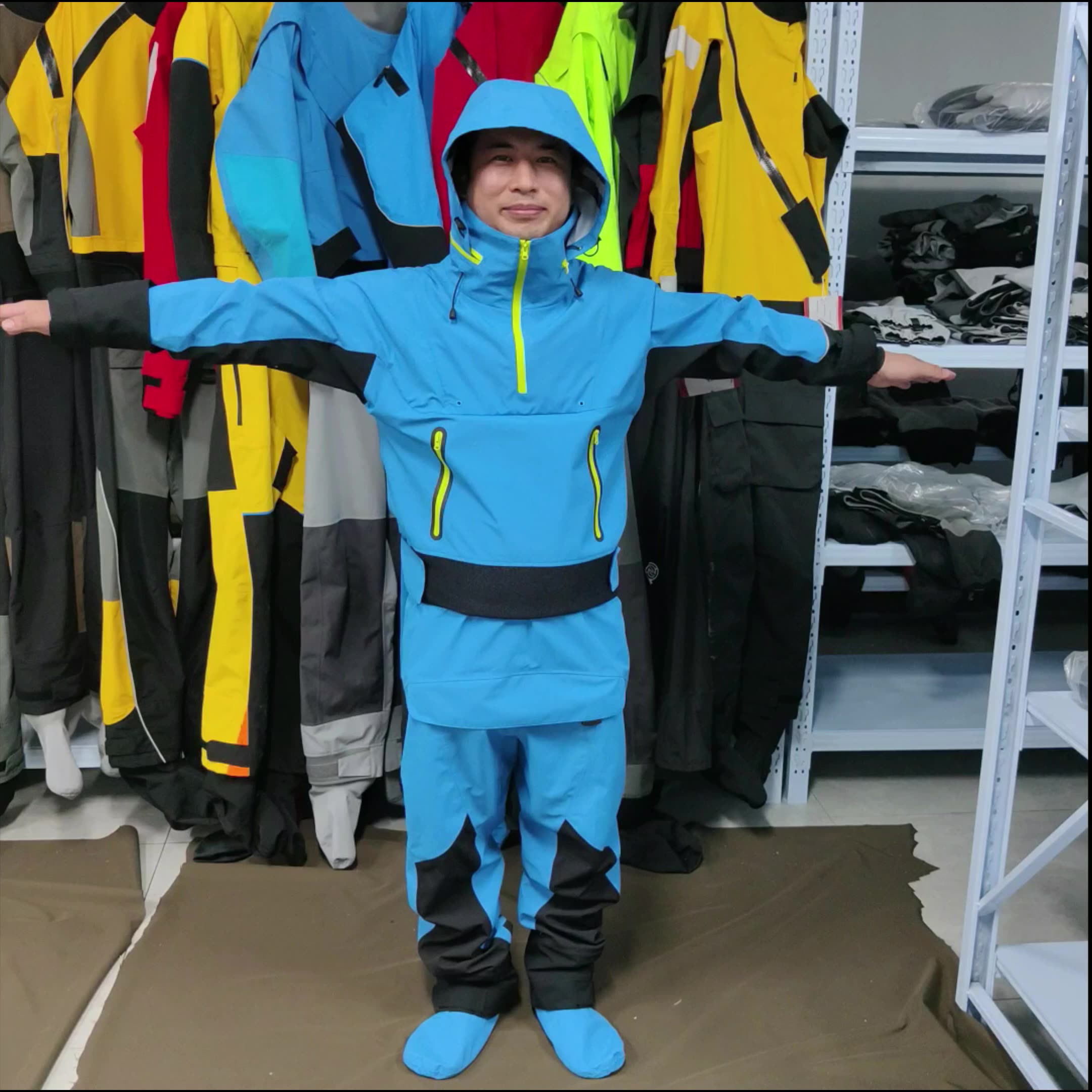 Waterproof With Rubber Diving Dry Suit For Men Kayaking Expedition