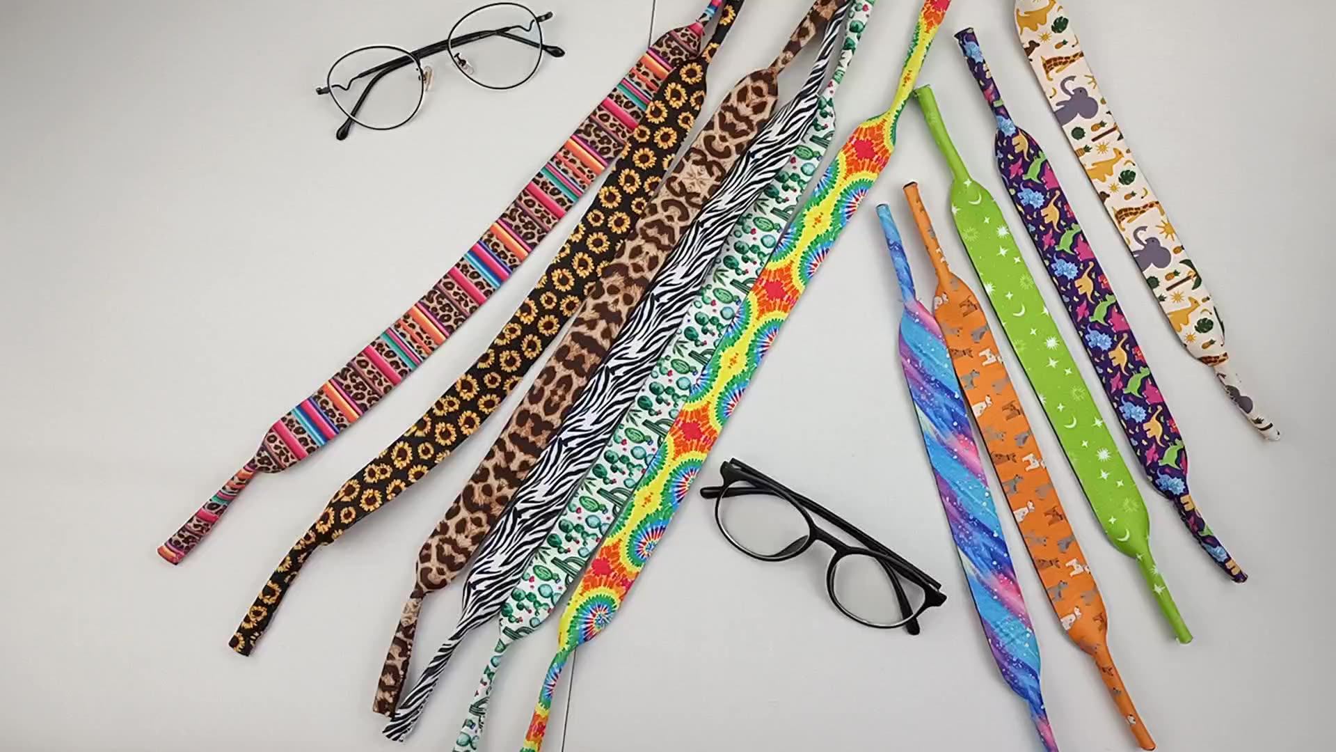 Custom Printed Neoprene Sublimation Floating Sunglasses Strap Eyewear