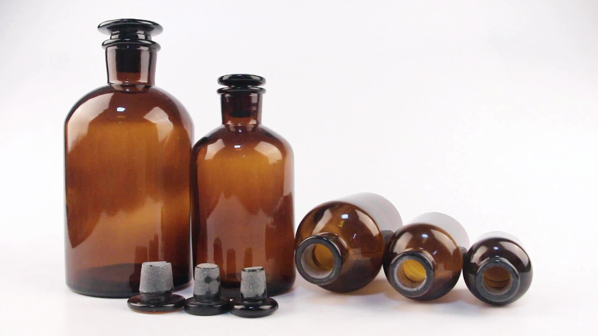 Laboratory Small Mouth Amber Glass Reagent Bottles 30ml1000ml With Glass Lids Buy Amber Glass