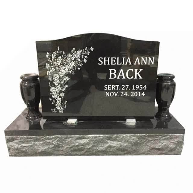 Modern Black Marble Granite Grave Stones Headstones Tombstones