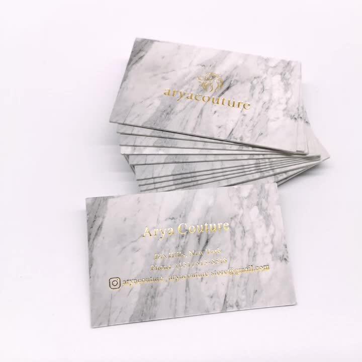 Customized Luxury Doublesided Gold Foil Thick Matt Marble Texture