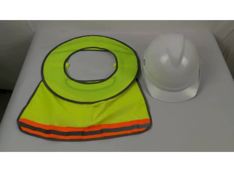 Hi Vis Reflective Stripe Mesh Hard Hat Sun Shade Stowaway Perfect Brim