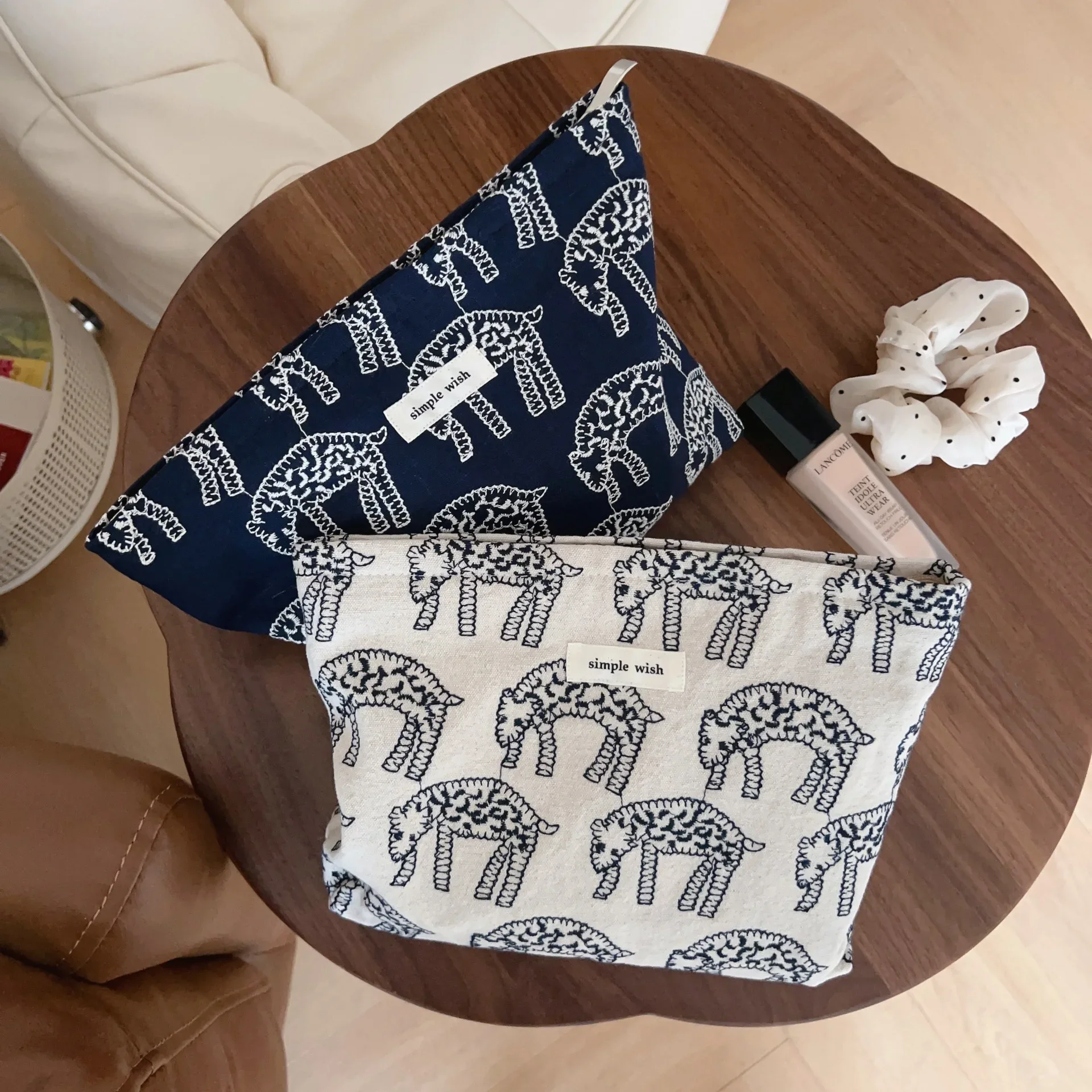 [Su Xi cloth bag] literary retro ancient embroidery canvas hand bag cosmetic bag niche women's bag liner cloth bag