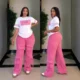 stocks2025 New Amazon AliExpress Casual Fashion Simple Loose Pants Features Multi-Bag Two-Piece Set