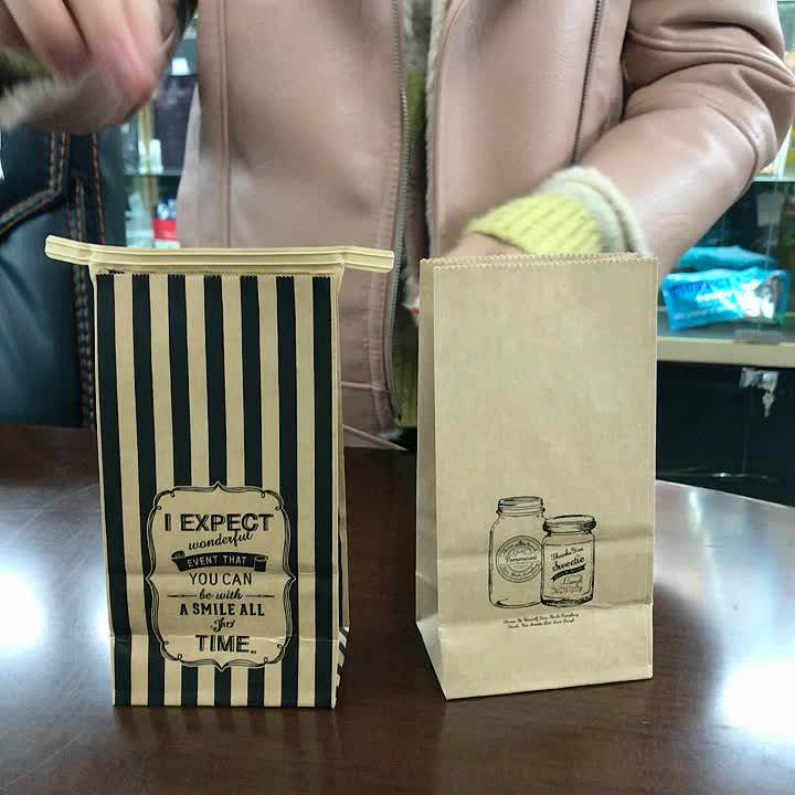 100 Compostable Recycled Durable Brown Kraft Paper Lunch Bags For Snack Takeaway Bread