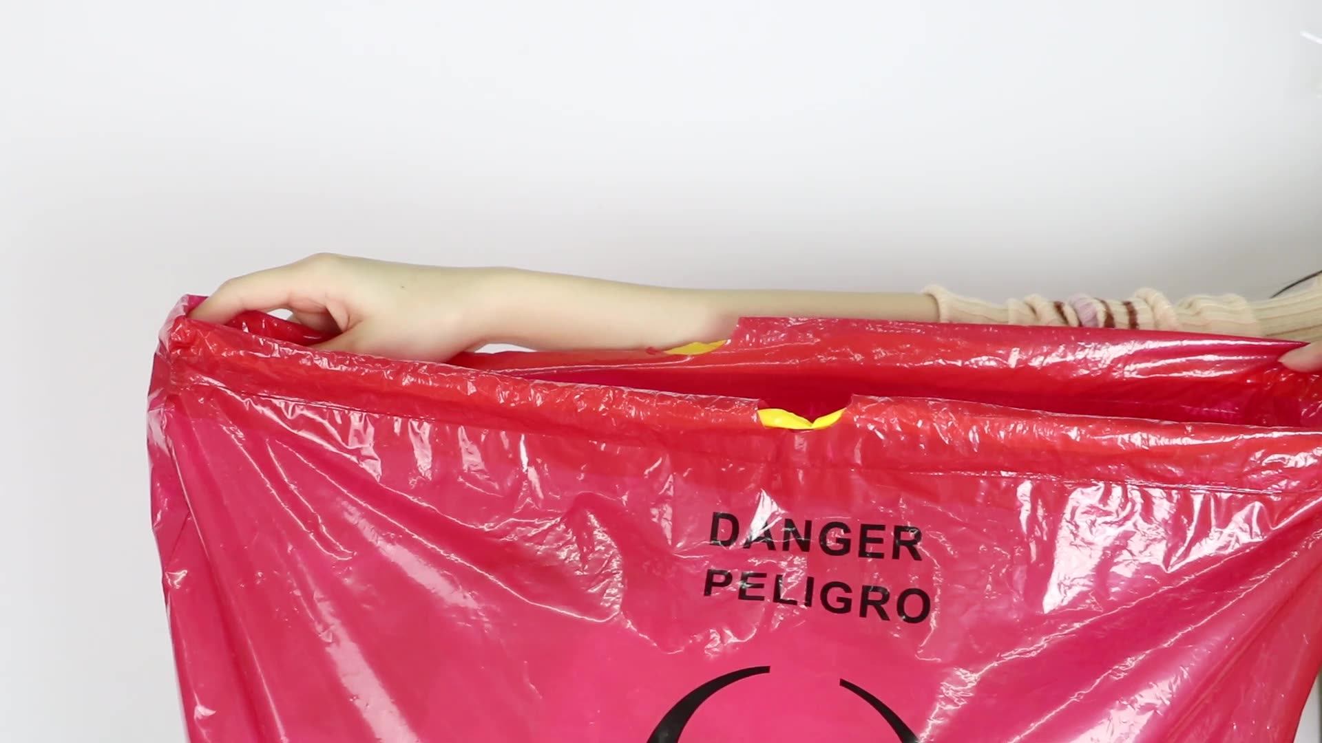 Emergency Biohazard Bags,First Aid Medical Waste Bags With Drawstring