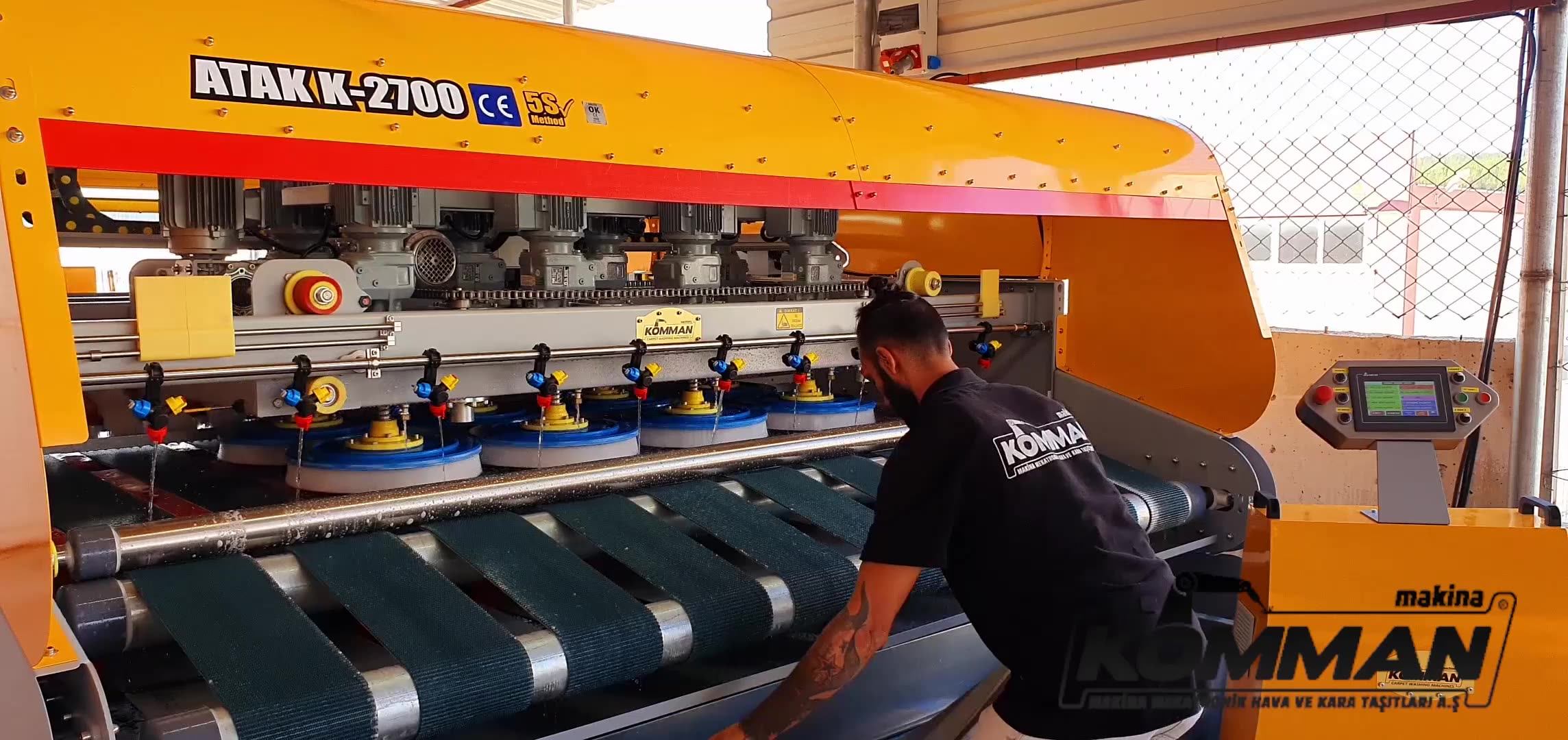 Full Automatic Carpet Washing Machine atak K 2700 2.70 Meter Conveyor