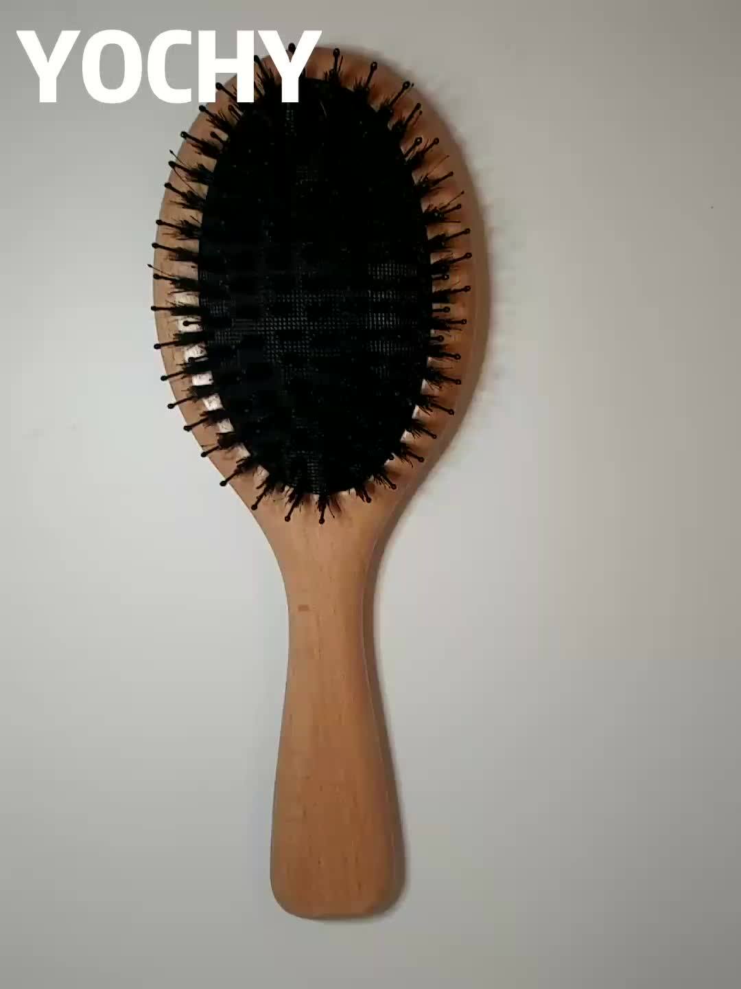Kobe Pro Natural Boar Bristle & Wood Hair Brush For Men - Ideal For Barbershops Or Home Use