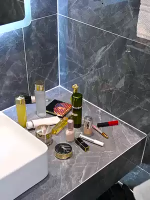 Powder room Bathroom tripod Light luxury corner storage Wall-mounted toilet cosmetics sink Kitchen storage