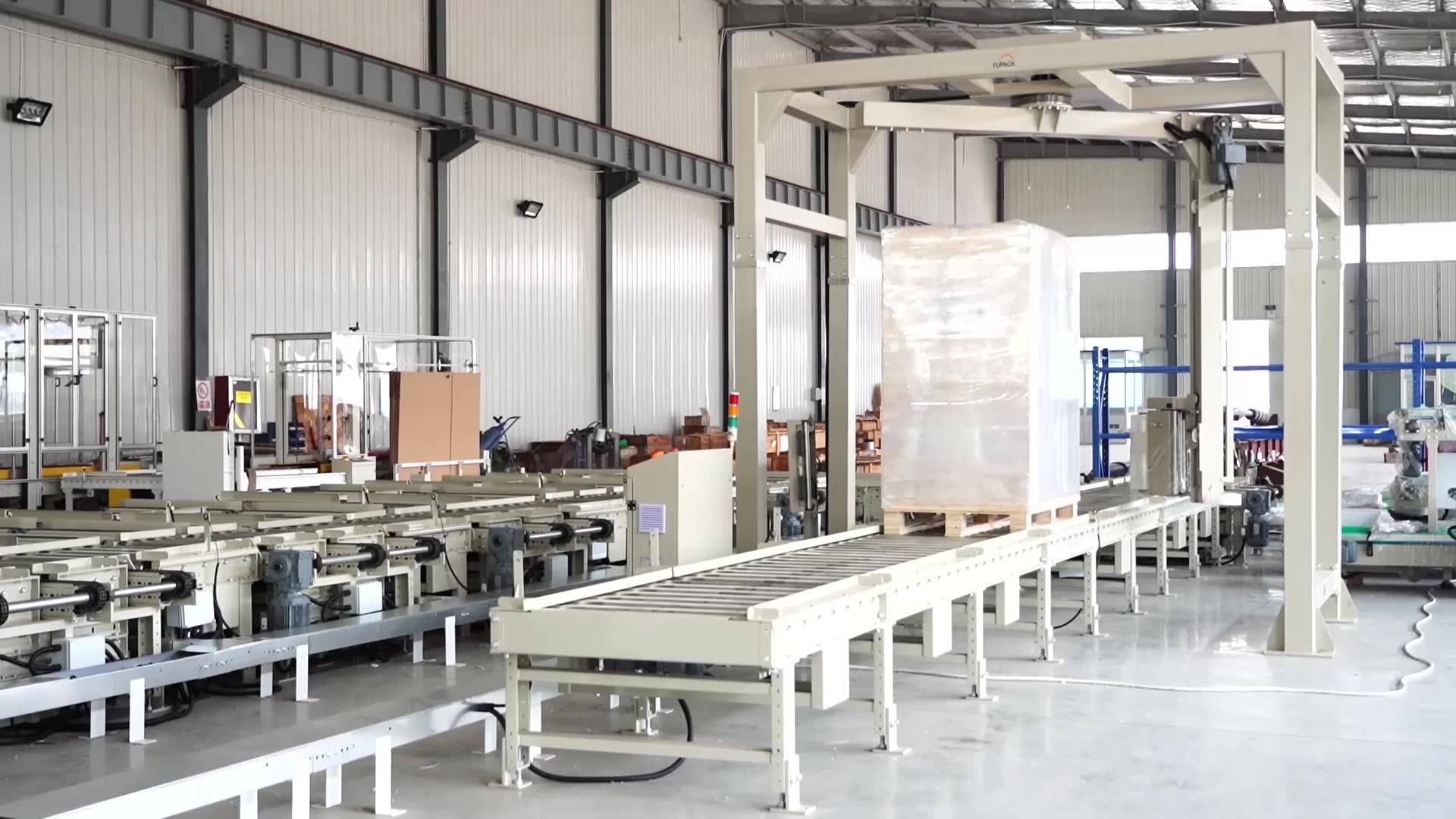 Automatic Skid Stretch Shrink Wrap Rotary Arm Stretch Wrappers Pallet