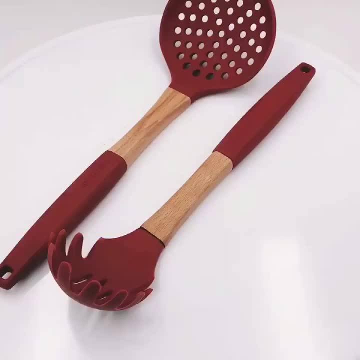 Kitchen Cooking Utensils Food Grade Spaghetti Server With Silicone Grip