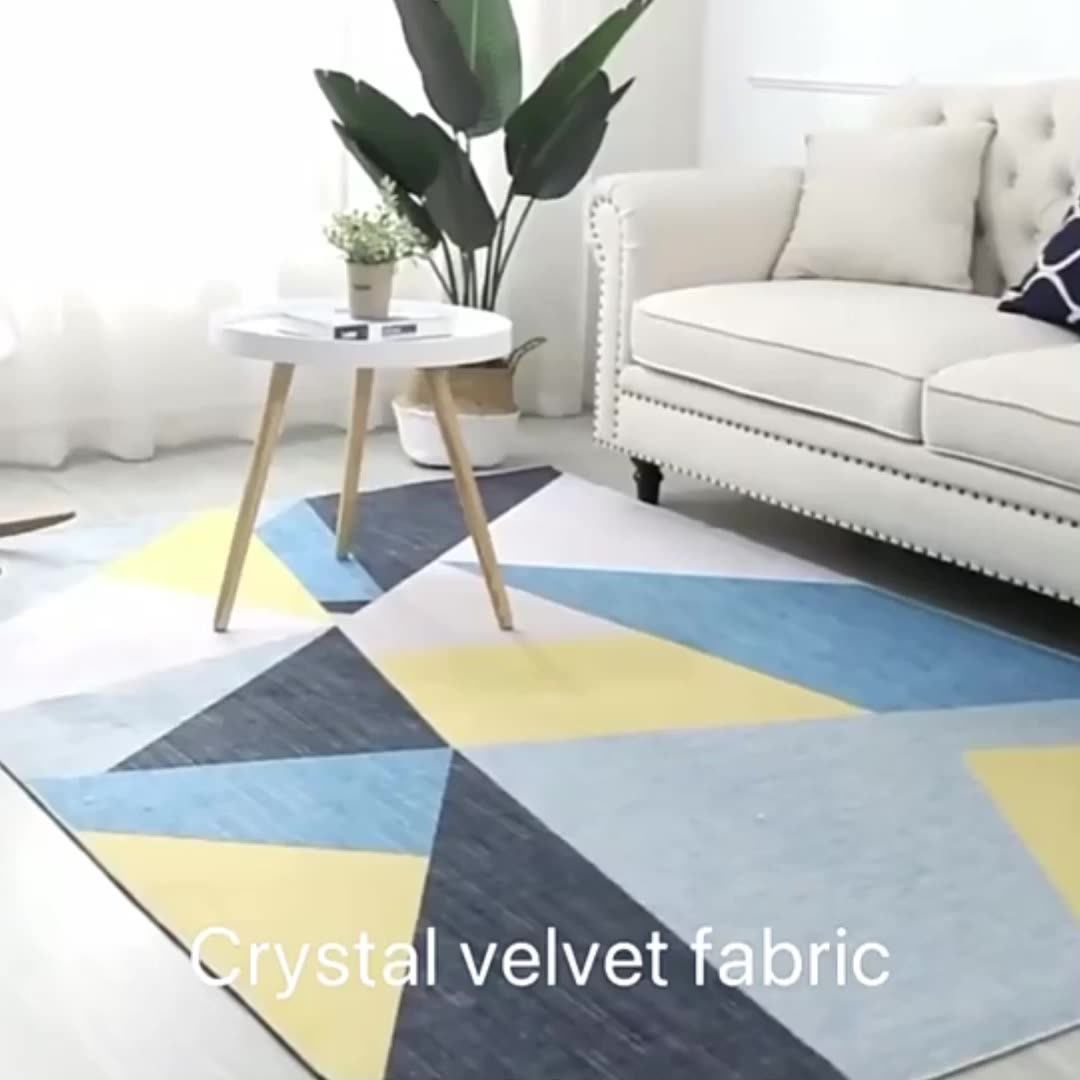 Rectangle/round White Carpet Crystal Velvet Fabric Carpet Silk Viscose