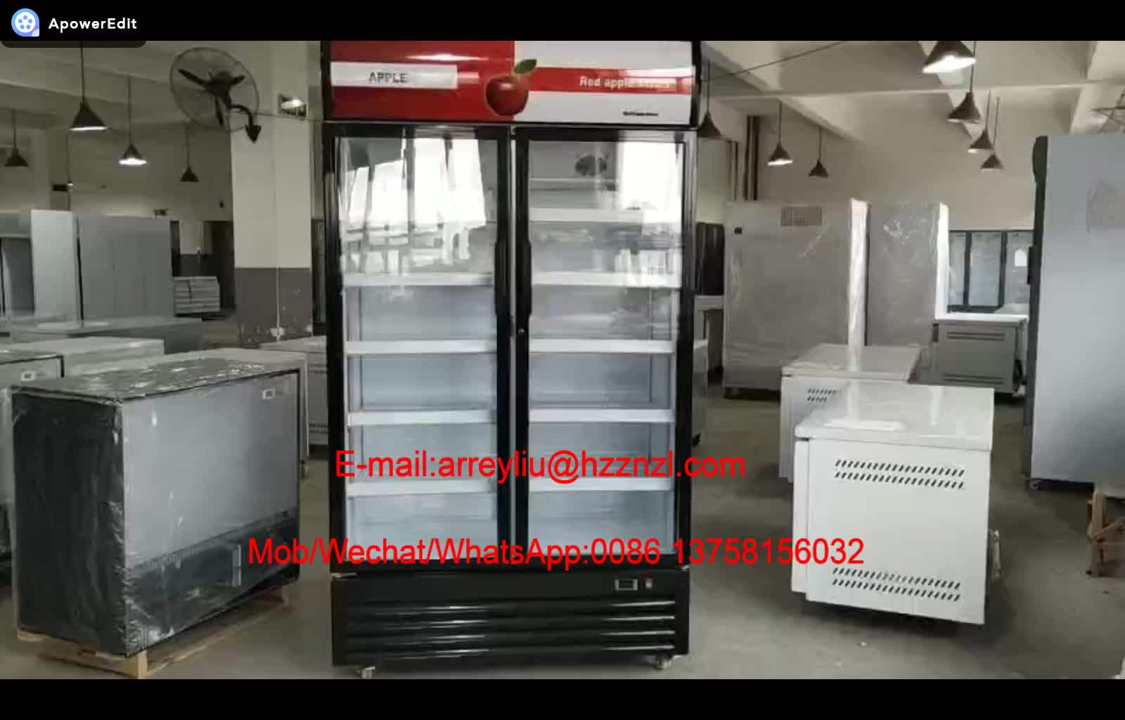 Upright Beverage Showcase Upright Cooler Fridge Glass Door Display Refrigerator Supermarket
