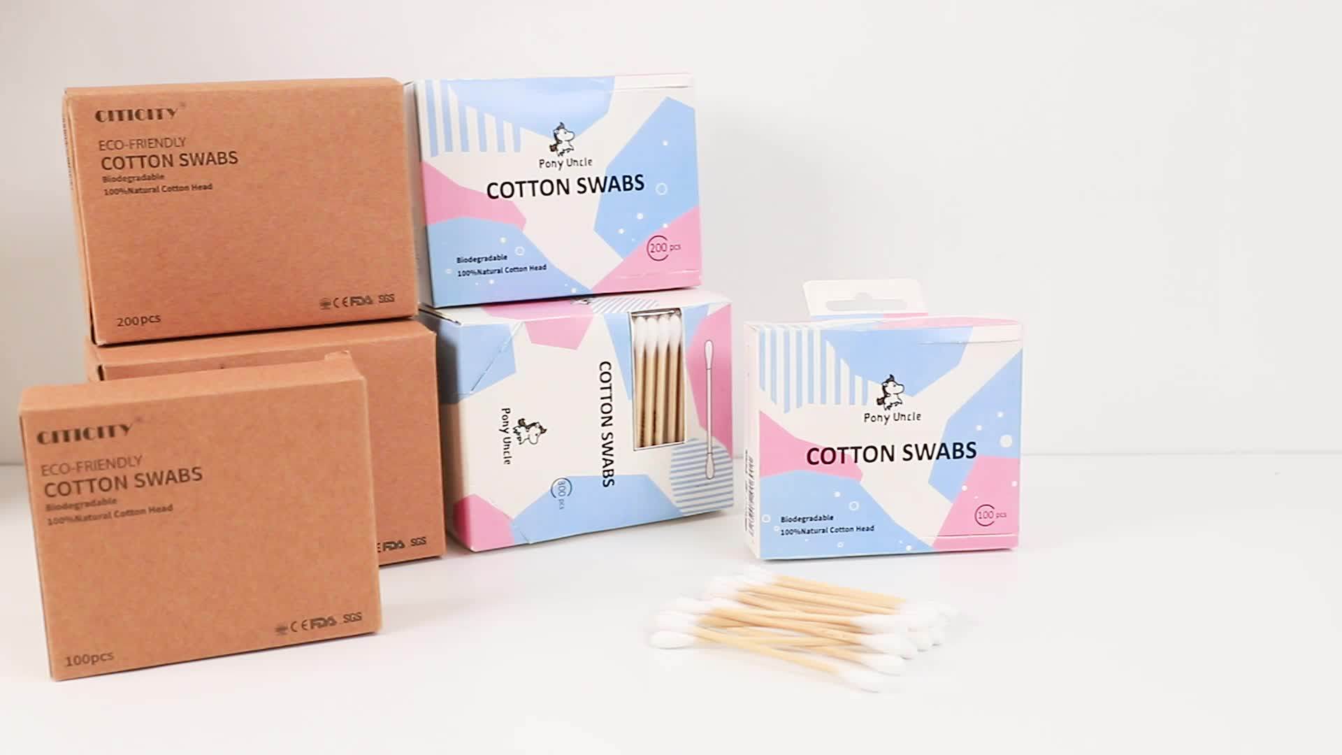 Factory Biodegradable Bamboo Ear Cotton Buds,Disposable Qtips Cotton