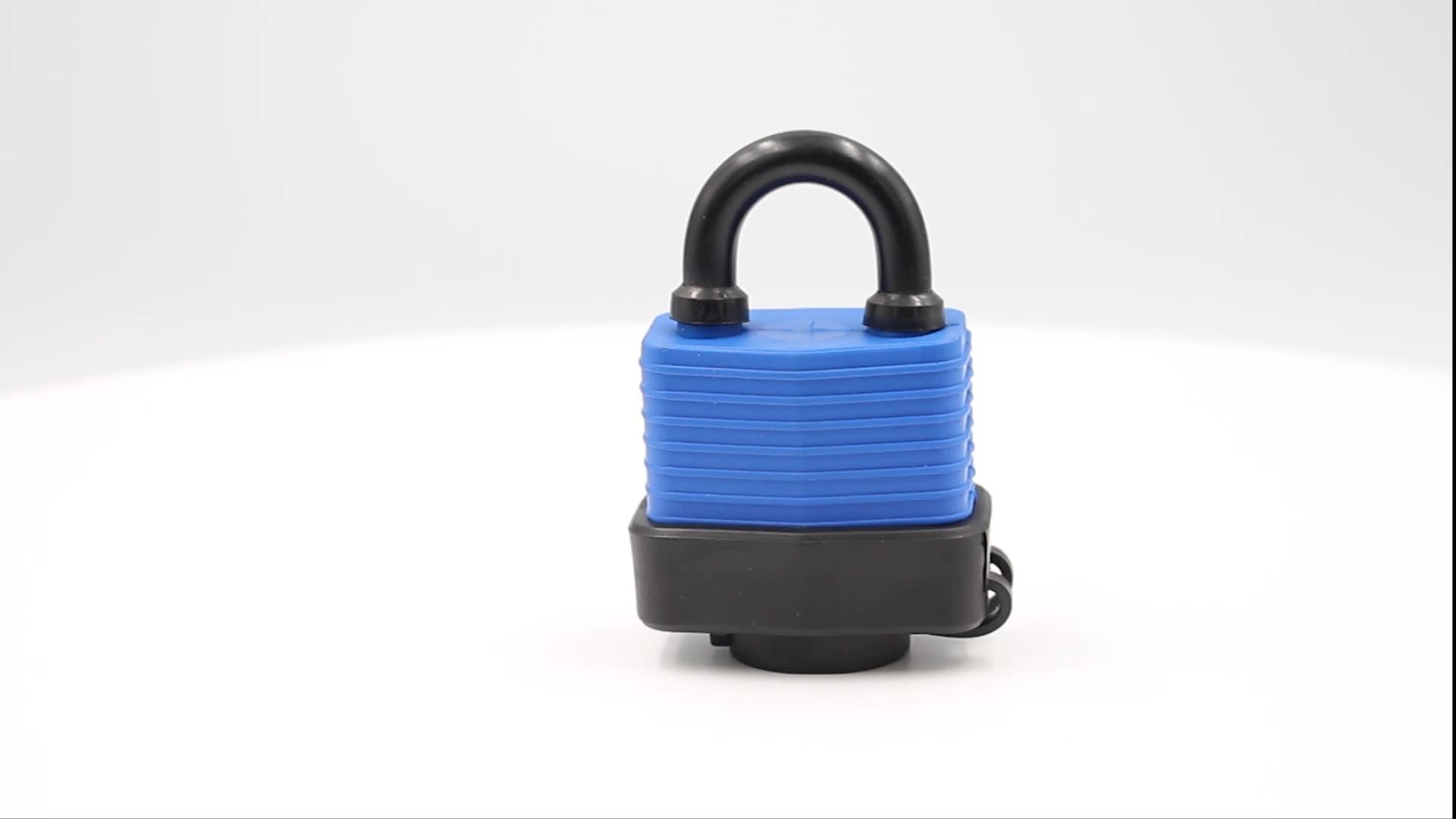 Rubber Cover Heavy Duty Laminated Steel Padlock Key,Waterproof