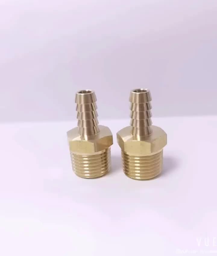 Pipe Fitting And Air Hose End Fittings 1/4" Barb X 1/2" Npt Male Thread