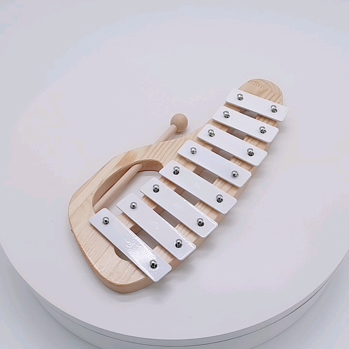 White Color 8 Tones Metallophone Musical Instrument Wood Handheld