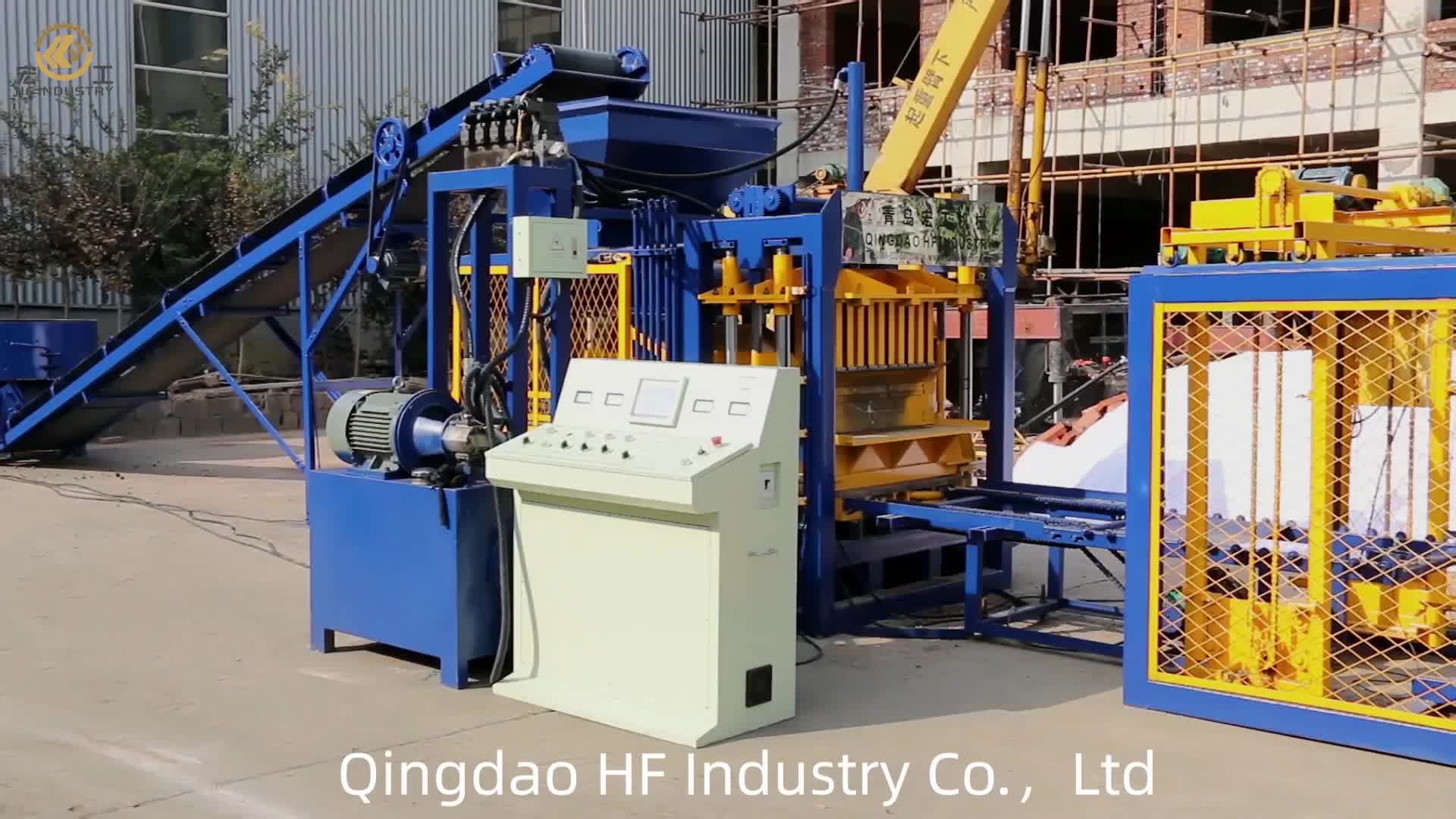 Qt416 Fully Automatic Cement Hollow Interlock Paving Blocks Machine