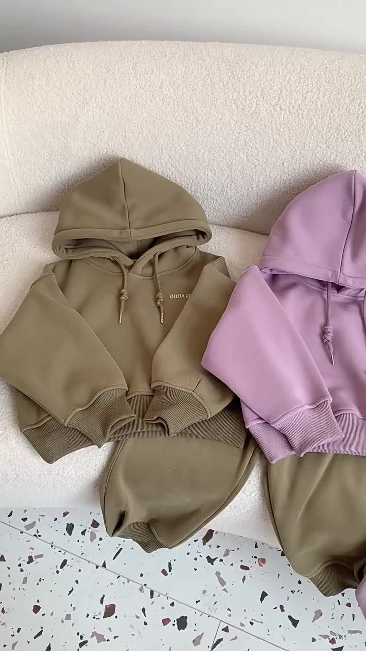 2022 Winter New Children's Clothing Sets Kids Embroidery Sweatsuits