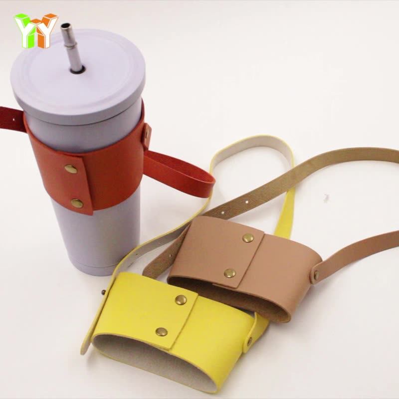 批发皮革可重复使用链条杯架便携式杯套手工杯套 Buy 杯架链 咖啡杯架 皮革杯架product On Alibaba Com