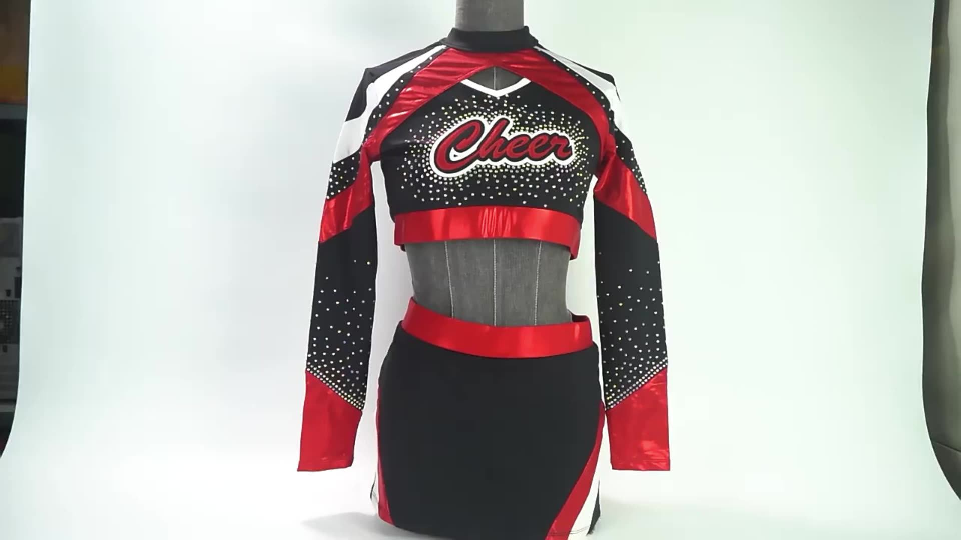 2023 New Arrivals Digital Print Red Cheer Skirt Customized Cheerleading Uniforms Buy Youth