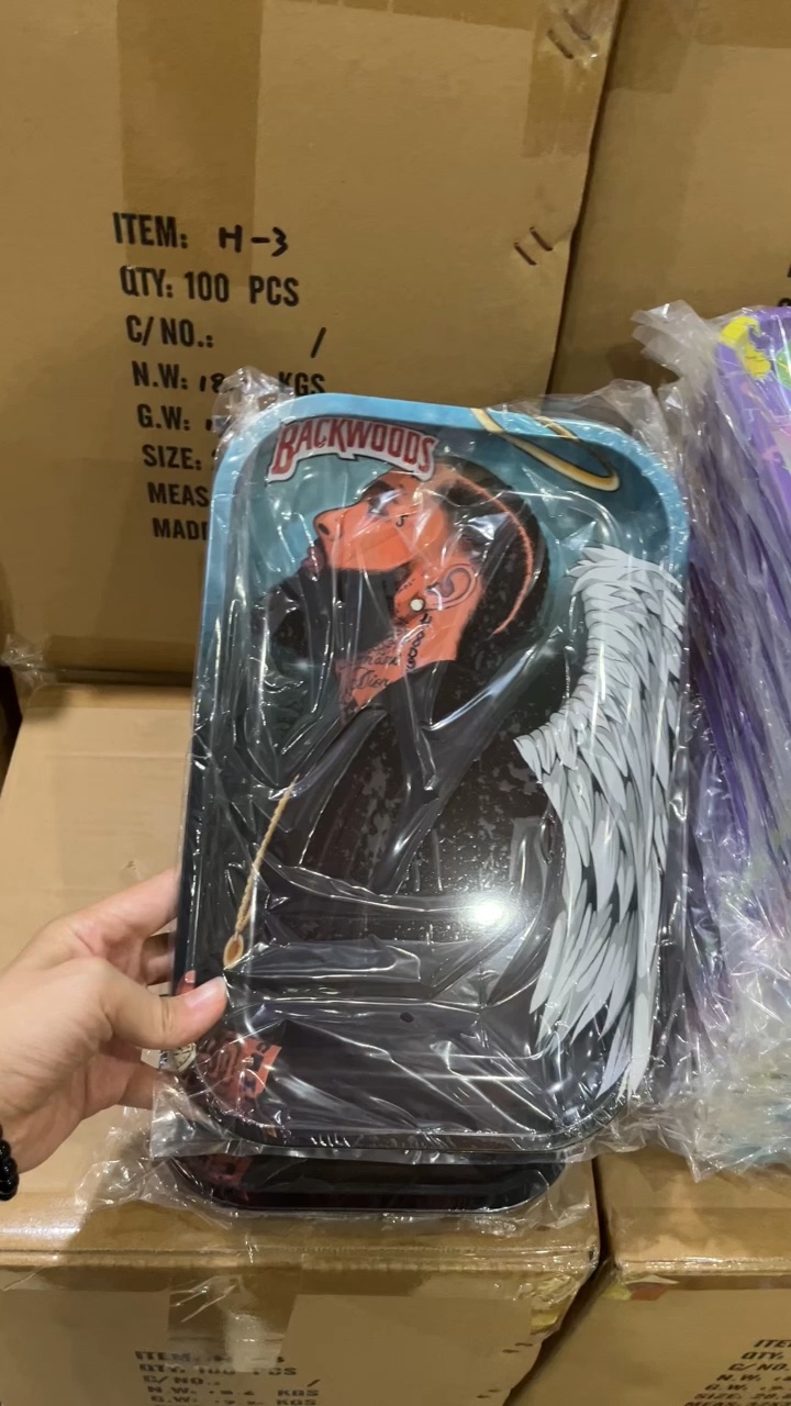 Custom Smoking Metal Tin Black Blank Sublimation Rolling Trays