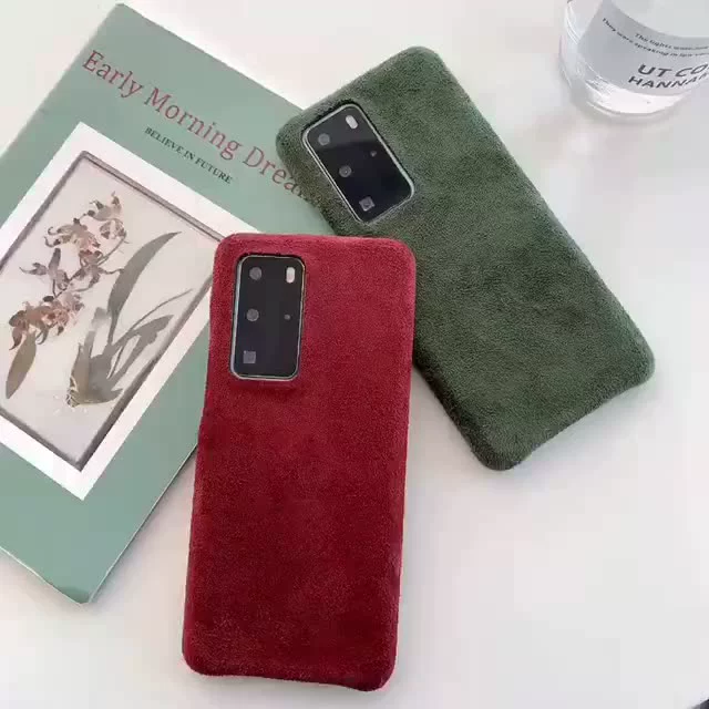 huawei pu case Velvet Green Fabric Phone Case for Huawei P30 P40 Mate 30 Pro Soft Cloth Fabric Luxury Cases for Huawei Mate 10 20 P20 Pro Cover huawei phone cover