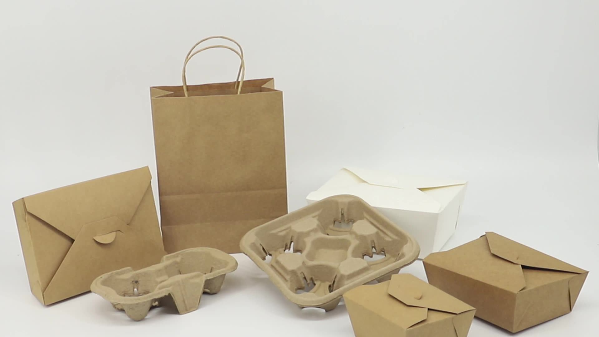 Biodegradable Pulp Paper Cup Tray 2cup Holder Takeaway Coffee Beverage Carrier Paper Packing