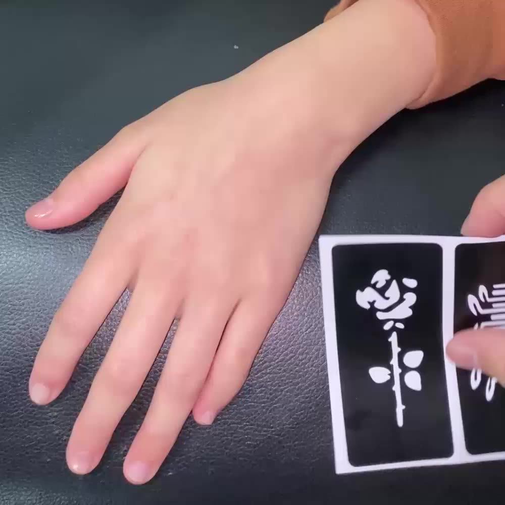 Fashion Girl Temporary Glitter Tattoos Kit 24 Glitter Colors Stencil