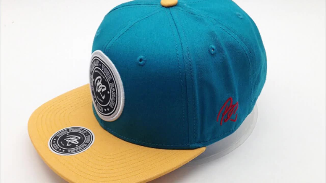 100 Cotton Twill Snapback Hat Manufactuer Custom Green Underbrim A