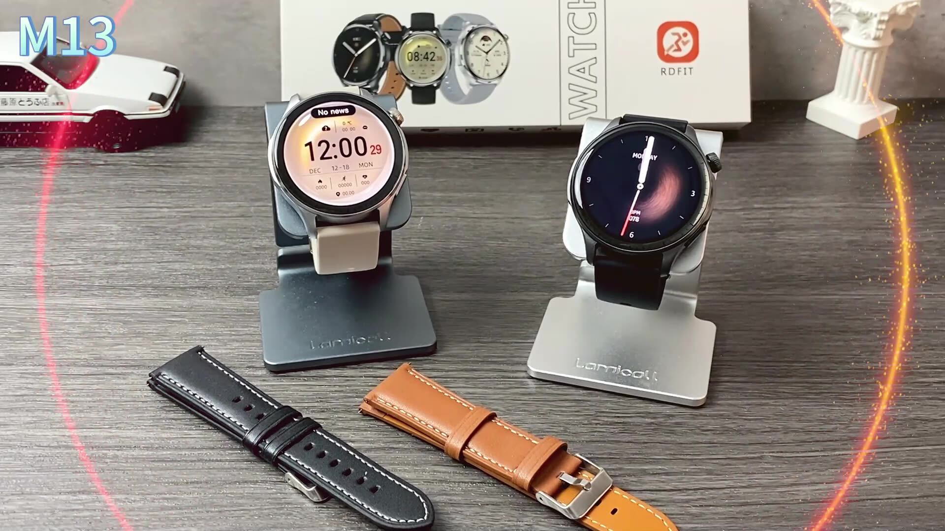 M13 Men Smartwatch NFC Compass Body Temperature Monitor