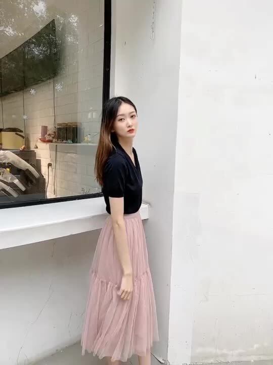 Falda Larga Plisada De Tul Con Lentejuelas Para Mujer, Falda De Malla Elegante A La Moda Con Cintura Elástica Para Verano Y Primavera, Falda Midi Versátil Con Vuelo Grande - AliExprs 200000345