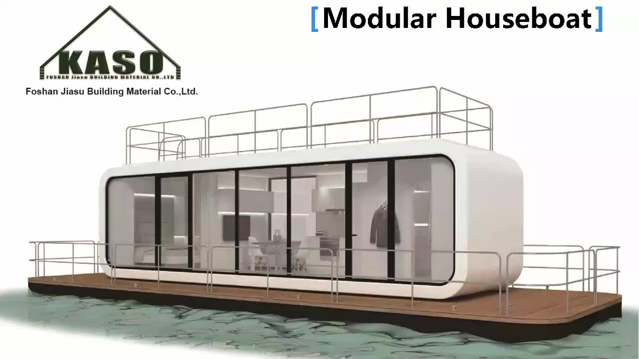 40ft 20ft Prefab Container Houses Modular Tiny Houseboat Boat Glass