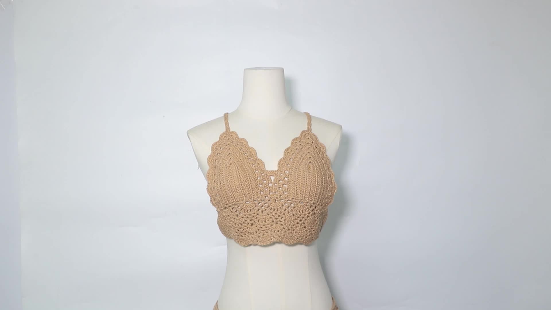 Handmade Crochet Bikini Soft And Comfortable Knitted Hollow Embroidery