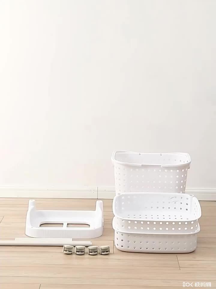 High Quality Cheap Household 2layer Plastic Laundry Basket With Wheels