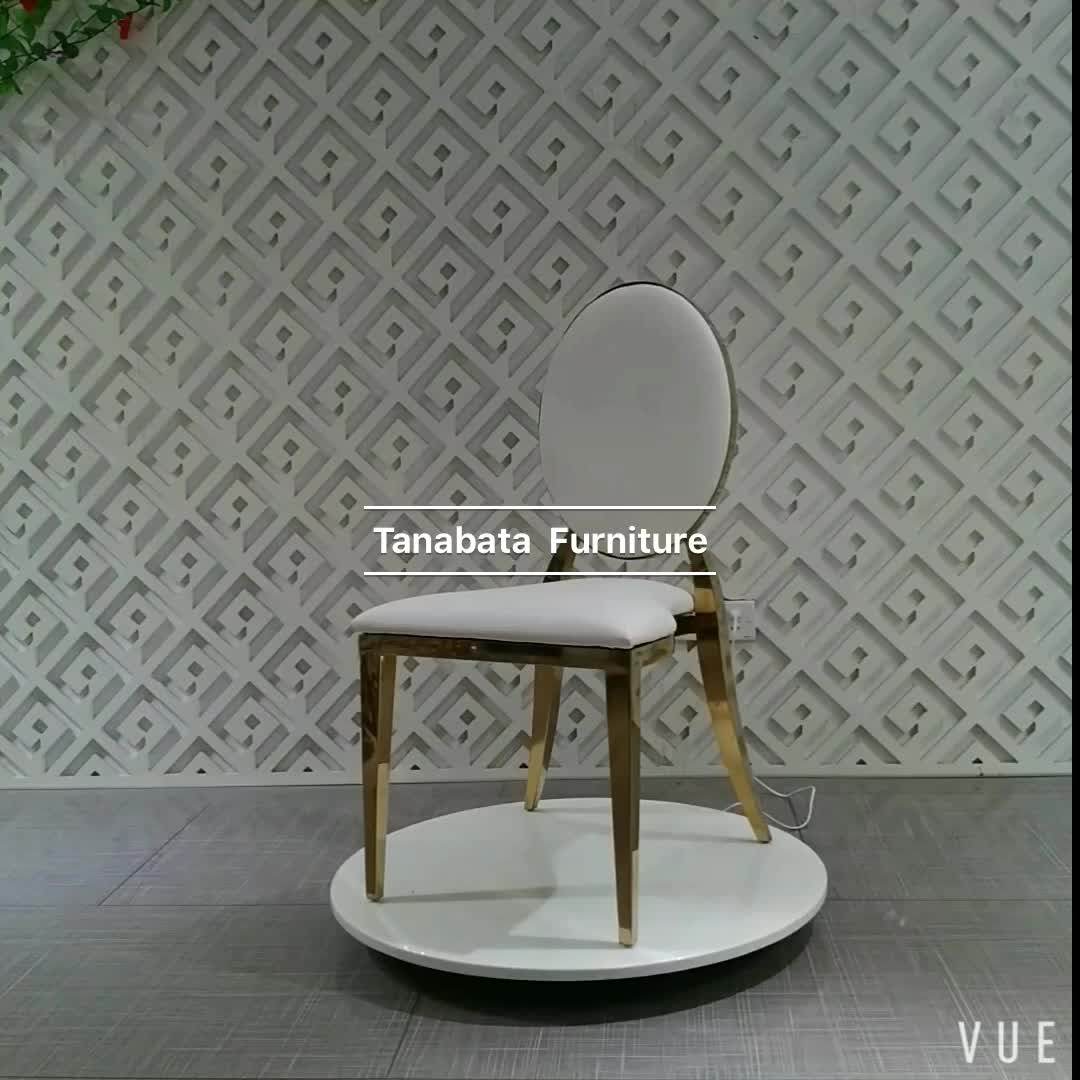 O Back Leather Cushions Gold Stainless Steel Round Back Stackable Wedding Chair Buy Wedding
