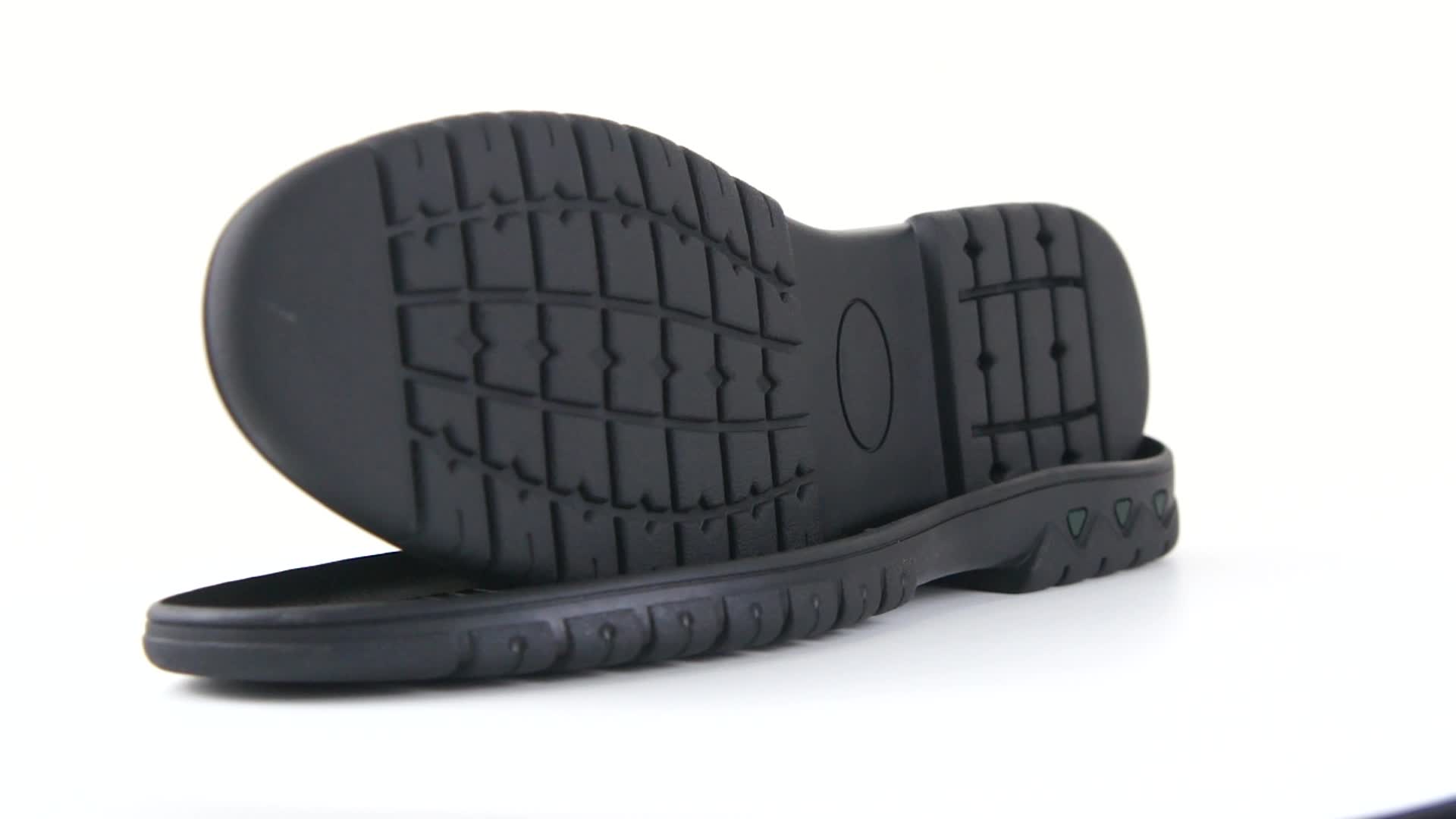black rubber sole work shoes