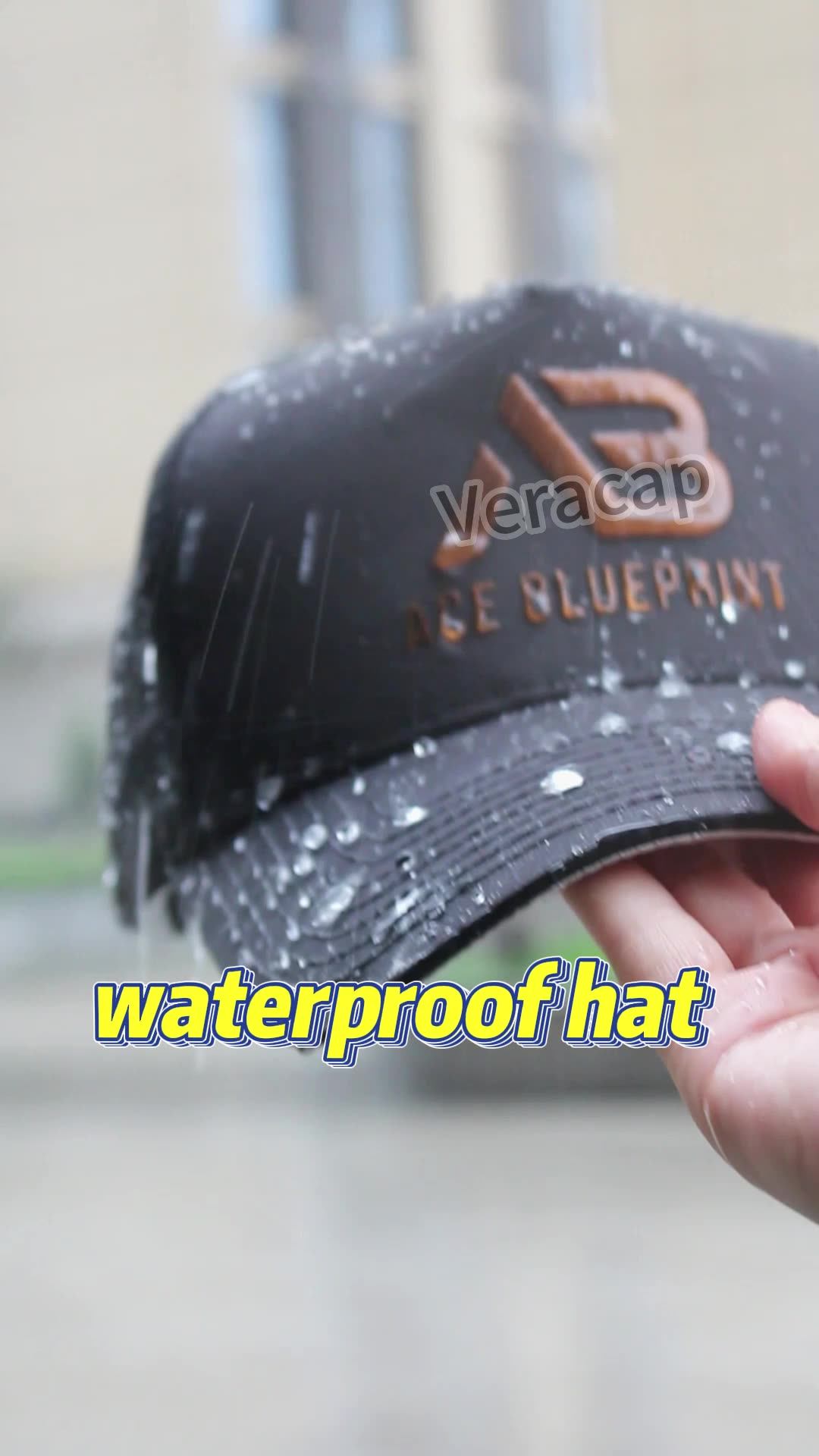 Hs41 Pvc Logo Custom Hydro Melin Waterproof Performance Snapback Hat