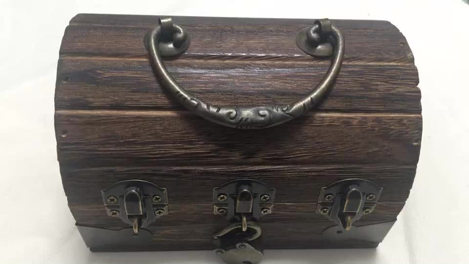 Unfinished Hinged Lid Wooden Treasure Chest Personalized Locking Clasp