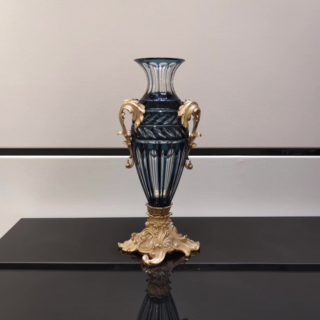 New High Quality Customized Arabic Crystal Glass Flower Vase For Home