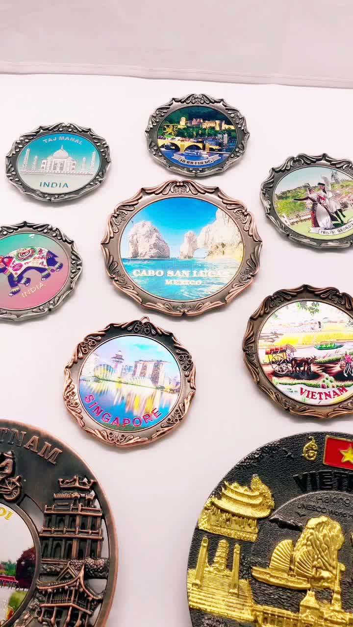 Vietnam Souvenirs Plates Anti Copper Plate With Stand Foil Charms