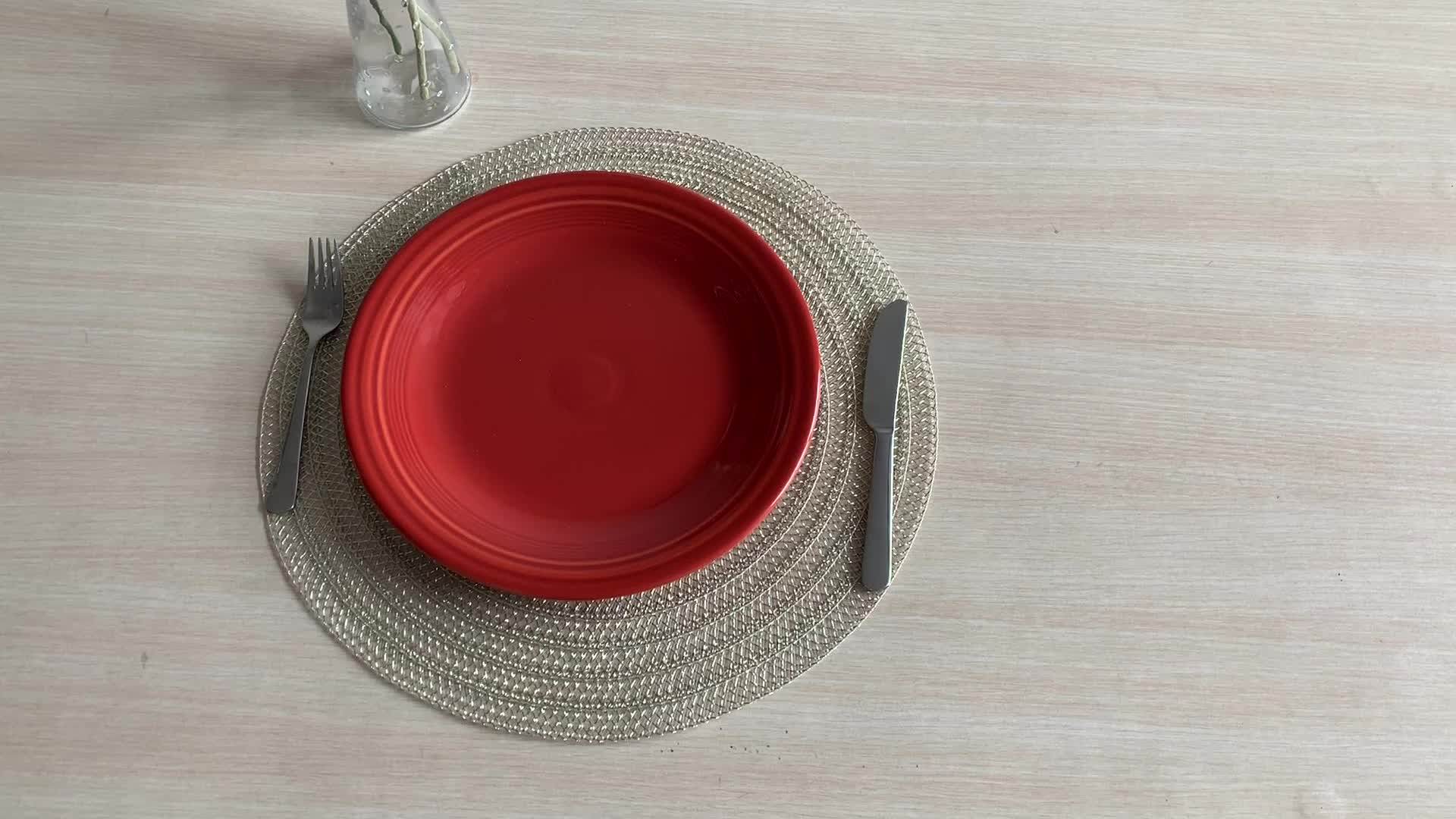 Wholesale High Quality Simple Woven Paper Placemats Tray Plastic Table