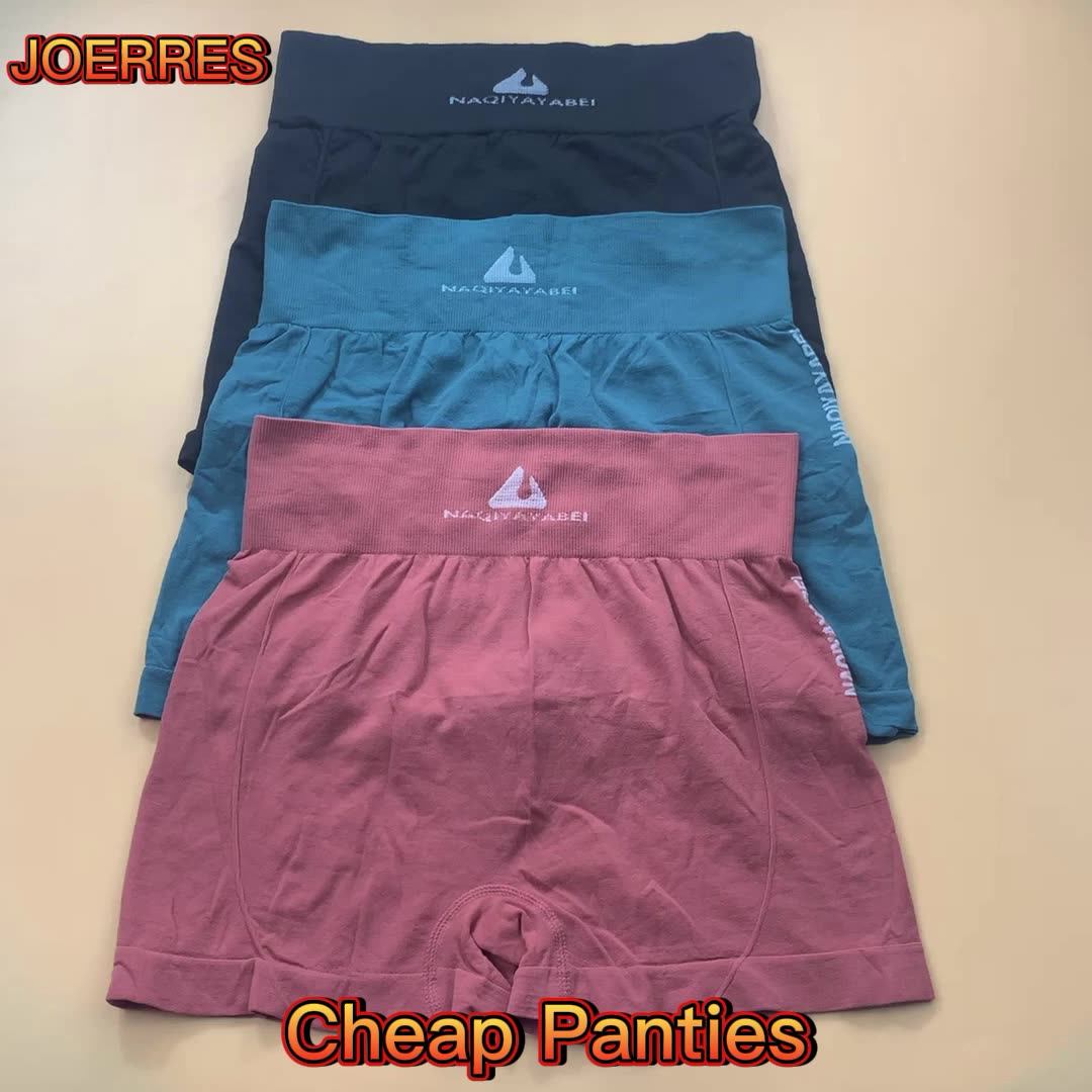 Wholesale Seamless Ladies Boxer Briefs Elastic Mid Waist Women's Tummy Underwear Cheap Panties